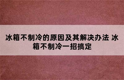 冰箱不制冷的原因及其解决办法 冰箱不制冷一招搞定